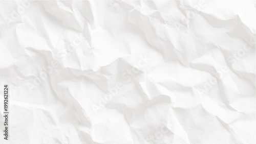 Crumpled white paper texture background with creases and folds