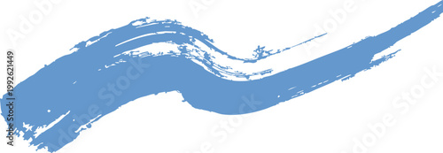 Blue paint brush stroke isolated on transparent background