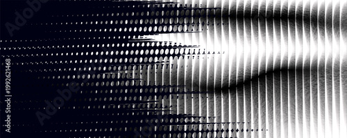 Line halftone gradient texture. Vibrating vertical gradation background. Repeated stripe pattern backdrop. Black parallel thin and thick stroke moire backdrop for overlay, print, cover. VectorPrint