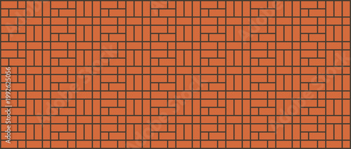Seamless geometric orange brick pattern design for versatile architectural backgrounds