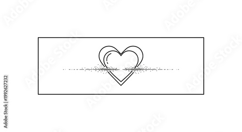Minimalist Heart Outline with Subtle Texture and Lines