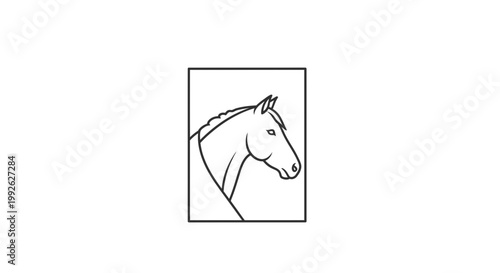 Minimalist Horse Head Silhouette Logo Icon Vector Art