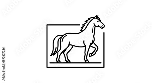 Minimalist Horse Logo, Elegant Line Art, Equestrian Emblem, Horse Silhouette