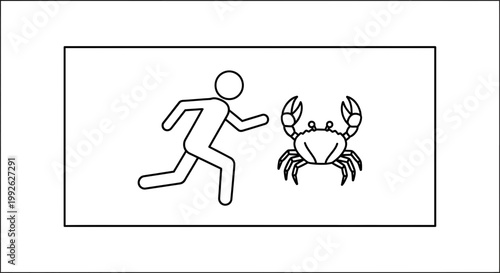 Man Running Away from Crab