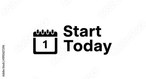 Calendar Icon with Text 'Start Today' - Motivation and Planning Concept
