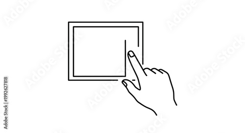 Hand Finger Touching Screen Interface, Digital Technology Interaction, Modern UI Design