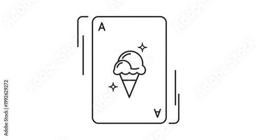 Ace of Ice Cream Card: Fun Summer Concept, Playful Design