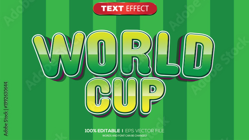 3d text effect world cup theme
