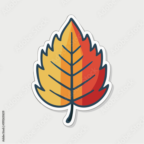 Stylized Autumn Leaf with Warm Colors