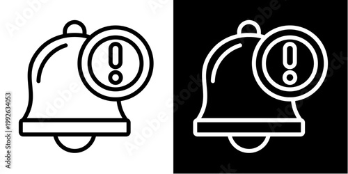 Notification Bell Icon Set White Style Collection