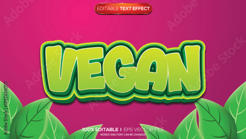 3d text effect vegan theme