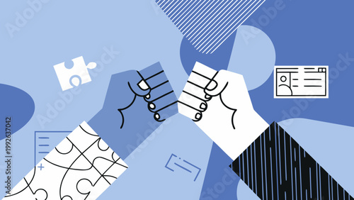 Hands connecting puzzle pieces symbolizing collaboration and problem solving