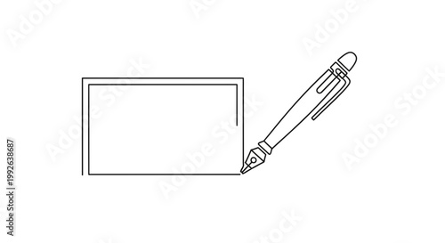 Pen Drawing Rectangle Outline Blank Space for Text