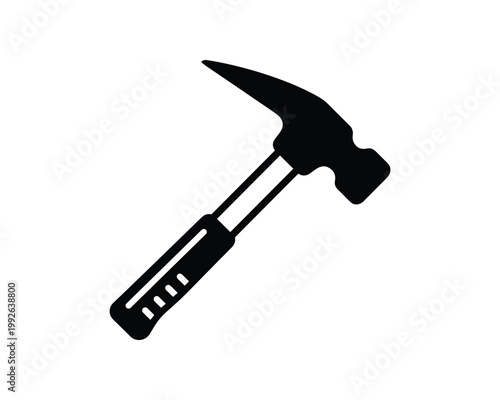 Geological rock hammer black silhouette for mining and exploration tasks.