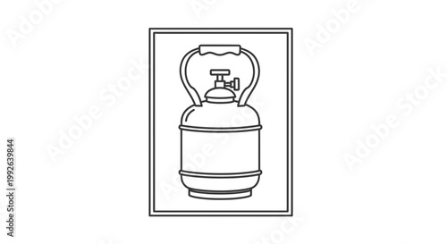 Gas cylinder icon, propane tank outline, portable fuel container symbol