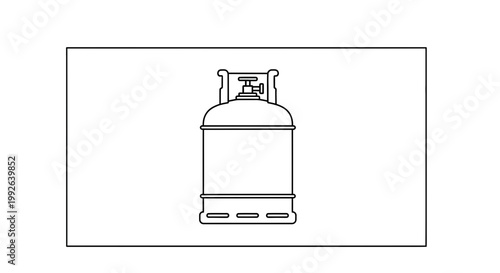 Gas Cylinder Icon, Propane Tank Outline, Energy Resource Symbol, Industrial Equipment Vector
