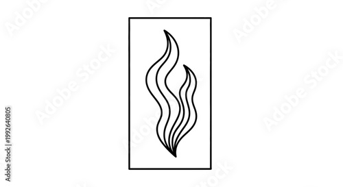 Abstract Flame Icon, Fire Symbol, Stylized Burning Energy, Minimalist Design
