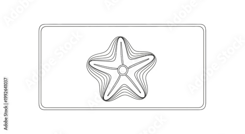 Abstract Starfish Outline, Geometric Star Shape, Minimalist Marine Life Icon