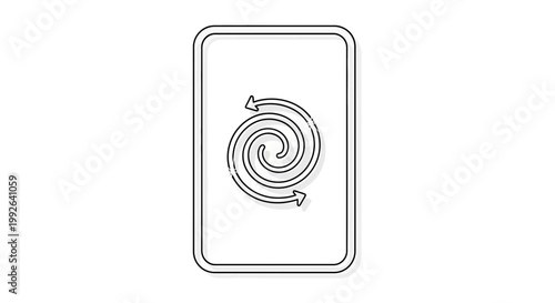 Abstract Swirl with Arrows Icon on White Background