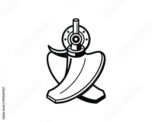 Kaplan Hydro Turbine Vector Illustration for Renewable Energy Projects