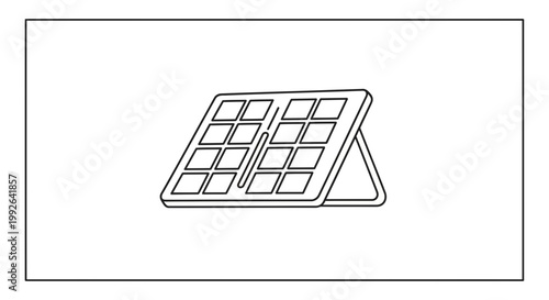 Solar Panel Icon, Renewable Energy Technology, Clean Power Source, Sustainable Electricity