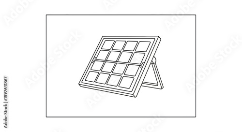 Solar Panel Illustration: Clean Energy Technology and Renewable Power Source