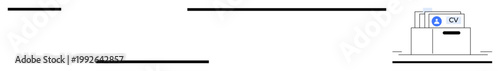 CV management concept. CV management showing document organization for streamlined recruitment. CV management simplifies storing, accessing, and organizing resumes for businesses. Recruitment, office