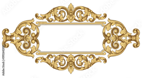 Golden Ornate Decorative Frame Border.