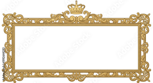 Golden Ornate Picture Frame Border.