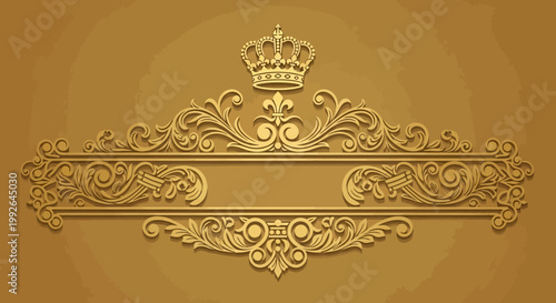 Golden Royal Crown Ornate Decoration.