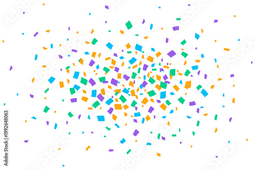 Colorful confetti explosion on transparent background for party celebration