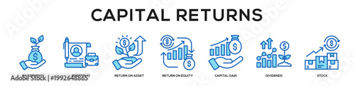 blue - Capital Returns web banner icon vector illustration concept