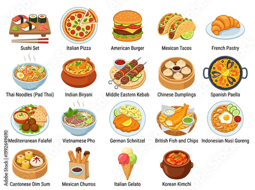 A Diverse Collection of International Cuisine and Popular Dishes from Around the World