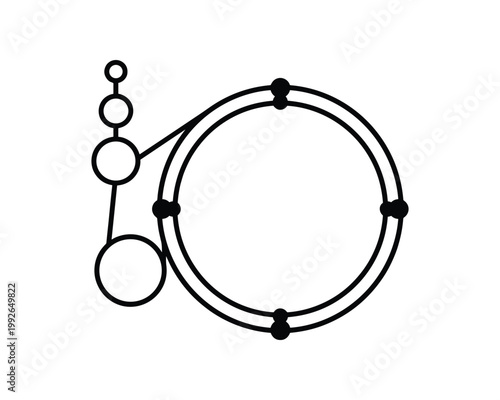 Vector outline diagram of a Large Hadron Collider particle accelerator system.