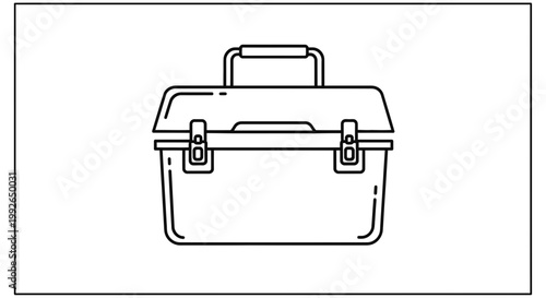 Retro metal lunch box, vintage food container with handle and latches, isolated on white background