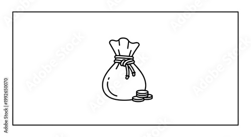 Money Bag with Coins - Financial Wealth and Savings Concept