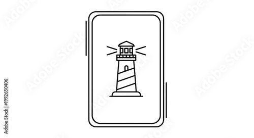 Minimalist Lighthouse Icon Vector Illustration