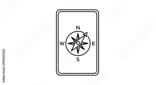 Compass Rose Navigation Symbol Icon Vector Illustration