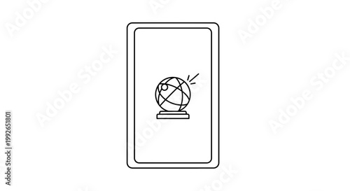 Crystal Ball Globe Icon on Stand, Fortune Telling, Future Prediction, Business Strategy