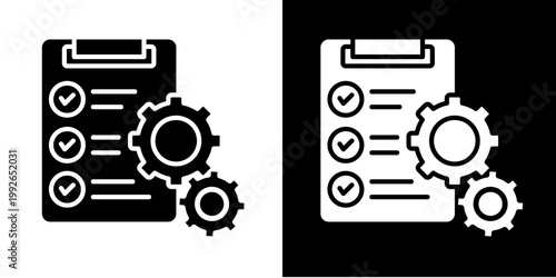 Project Management  Icon Set White Glyph Style Collection 