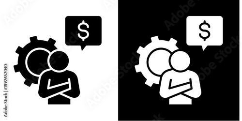 Management Consulting  Icon Set White Glyph Style Collection 