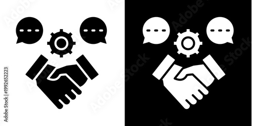 Negotiation Skills  Icon Set White Glyph Style Collection 