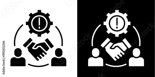 Conflict Resolution  Icon Set White Glyph Style Collection 