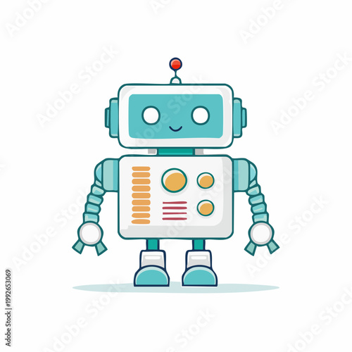 Cute Cartoon Robot Illustration
