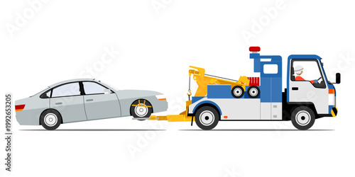 Tow truck+Car_One angle_01D