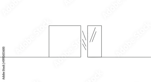 Abstract geometric shapes, minimal design, optical illusion, line art, concept of connection or separation