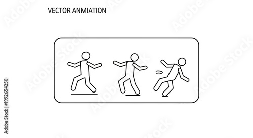 Vector Animation of a Person Tripping and Falling Down