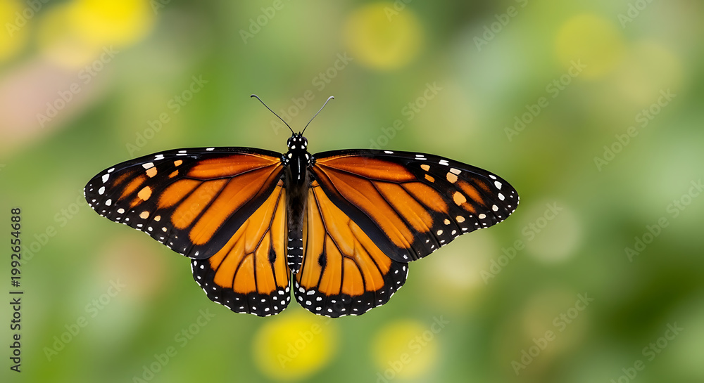Obraz premium A vibrant monarch butterfly with detailed wings displayed on transparent background