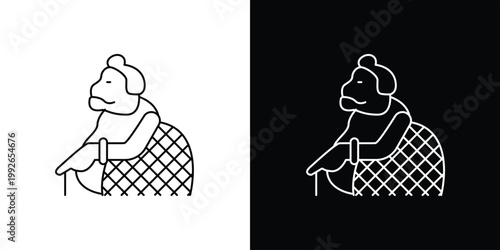 Black silhouette vector illustration of a puppet traditional icon of Javanese culture "Bagong"