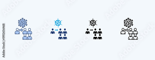 Epidemic Spread Multiple Icon Illustration Vector